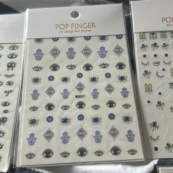 New 6 packs of evil eye hamsa nail design art decor stickers - Picture 3 of 7